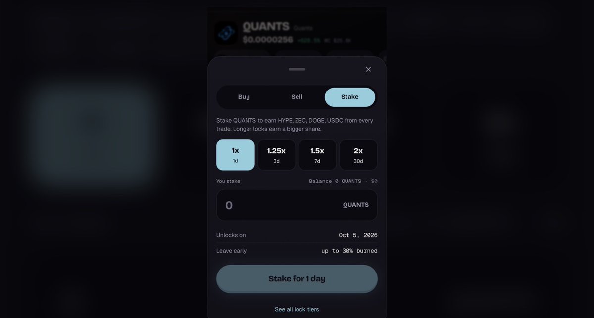 LaunchOnQuants's tweet photo. $QUANTS REWARD VAULTS ARE NOW OPEN

The first $QUANTS Stake-to-Earn vaults is live.

Stake $QUANTS and earn:

• HYPE
• ZEC
• DOGE
• USDC

Choose your lock period.
Longer locks earn a bigger share of the rewards.

Stake $QUANTS → Earn 4 different assets.

https://t.co/yyW2XrIt5L