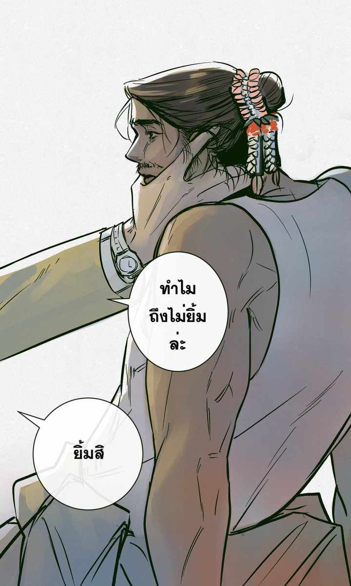 sauczsaru's tweet photo. บอสสั่งให้ยิ้มก็ต้องยิ้ม

/บอสซื้อมาลัยจากปากคลองตลาดมาให้
ไอ้เราก็ดีใจ ใส่ที่คอไม่ได้เลยมาใส่ที่ผมแทน เซ็งเลย

#oc #comic #คอมิค #bl #เรื่องสั้น https://t.co/GtTamxkFXS