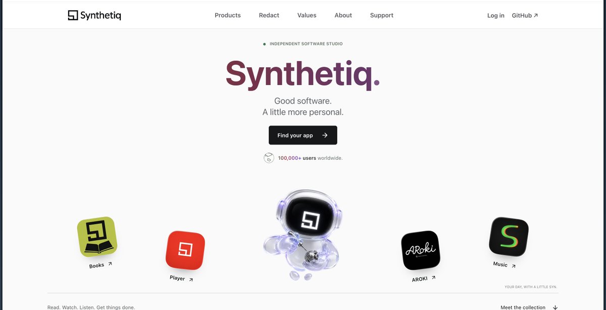 Synthetiqhq's tweet photo. Synthetiq has reached 100,000 users.

9 months of hard work.

You won't always have the best product or the most users. But if you work hard enough for that one opportunity, you will succeed.

Thank you to everyone who stuck with us.

https://t.co/PFBj3HzYRt https://t.co/5SNesvGYSu