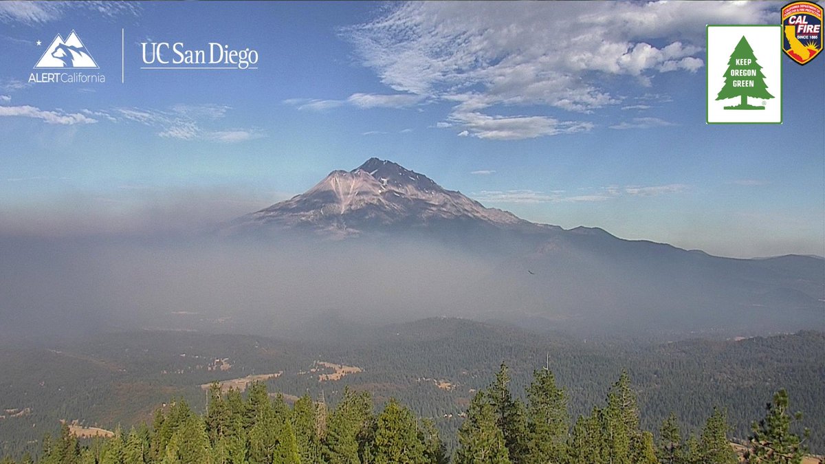 KOBITV's tweet photo. Winds are carrying smoke from prescribed burns toward Weed and Mt. Shasta. 
Per Cal Fire Siskiyou, today's prescribed burns are now in patrol status, with crews continuing mop-up operations throughout the night. 
There are currently no new wildland fires in Siskiyou County. https://t.co/JIqkq5SD3X