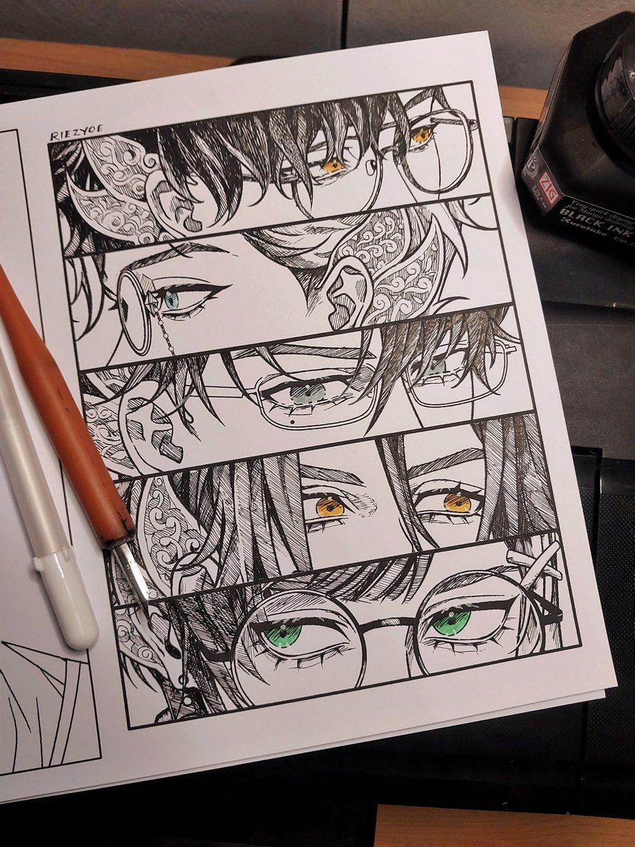 riezyoe's tweet photo. inking 5 pria pemberani ✒️

#MEVVARNAI #inktober https://t.co/wtDveNEkf7