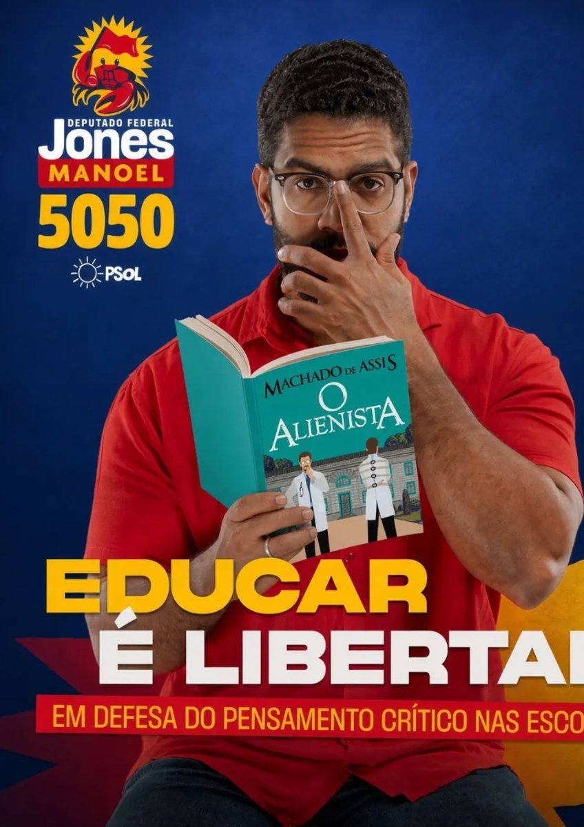 RomeroVeloso's tweet photo. Quer mais recursos pra educação, ciência e pensamento crítico? Amanhã bora chegar junto e votar no Jones 5050! #Eleições2026 
#Jones5050 https://t.co/6miB2ShseB