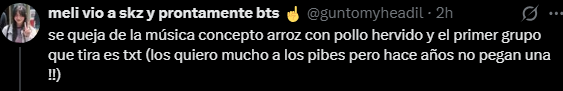 miirrormaze's tweet photo. el concepto de decirle pollo con arroz hervido a la musica de txt....encima siendo fan d ese grupo...ay dios https://t.co/JhOzeFr8ao