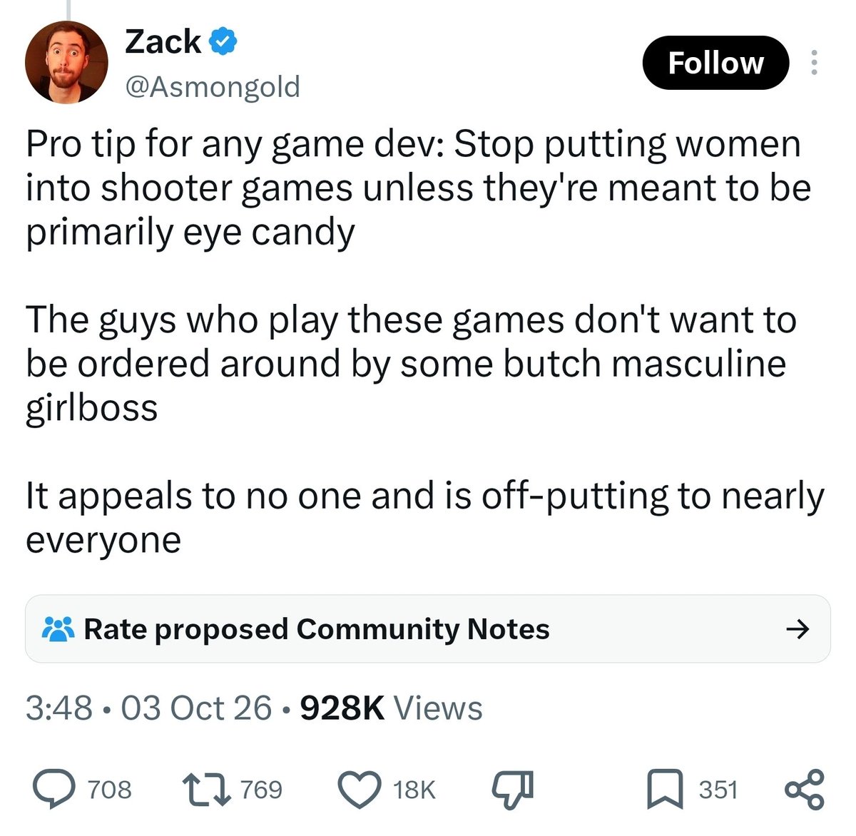 nib95_'s tweet photo. It's genuinely sad that an entire generation of underachieving, beta-male loners invest in the opinions of someone like Asmongold, instead of others who could actually improve their diminished standing or serve as better role models.

Asmongold quite literally epitomises the dregs of society. He chose to live in rat and cockroach infested squalor, with abhorrent hygiene, health, diet, and cleanliness, and is a disgusting, dirty, ugly, ignorant, misogynistic, uneducated, insecure, pathologically selfish, and morally decayed cretin.

Essentially, he is a concoction of some of the worst beta energy and social dysfunction imaginable (within the law).

Yet this is the guy millions listen to?

Idiocracy is real.

Millions would rather seek relatability and comfort in the worst than lift themselves with better, which is low-achiever mentality in itself.

Asmongold himself even said, "I don't know what I'd be doing if I wasn't streaming. There's a big part of me that probably would just be doing nothing. My goal was always to live off the government... The government wouldn't give me money to sit at home, and so I had to find somebody else to give me money, and that's you guys."

So if it weren't for social media, YouTube, and the idiocracy of society, he even admits he would literally just be a loser doing and achieving nothing productive.

His popularity is ultimately an indictment of society. Though, granted, that's true of many things.