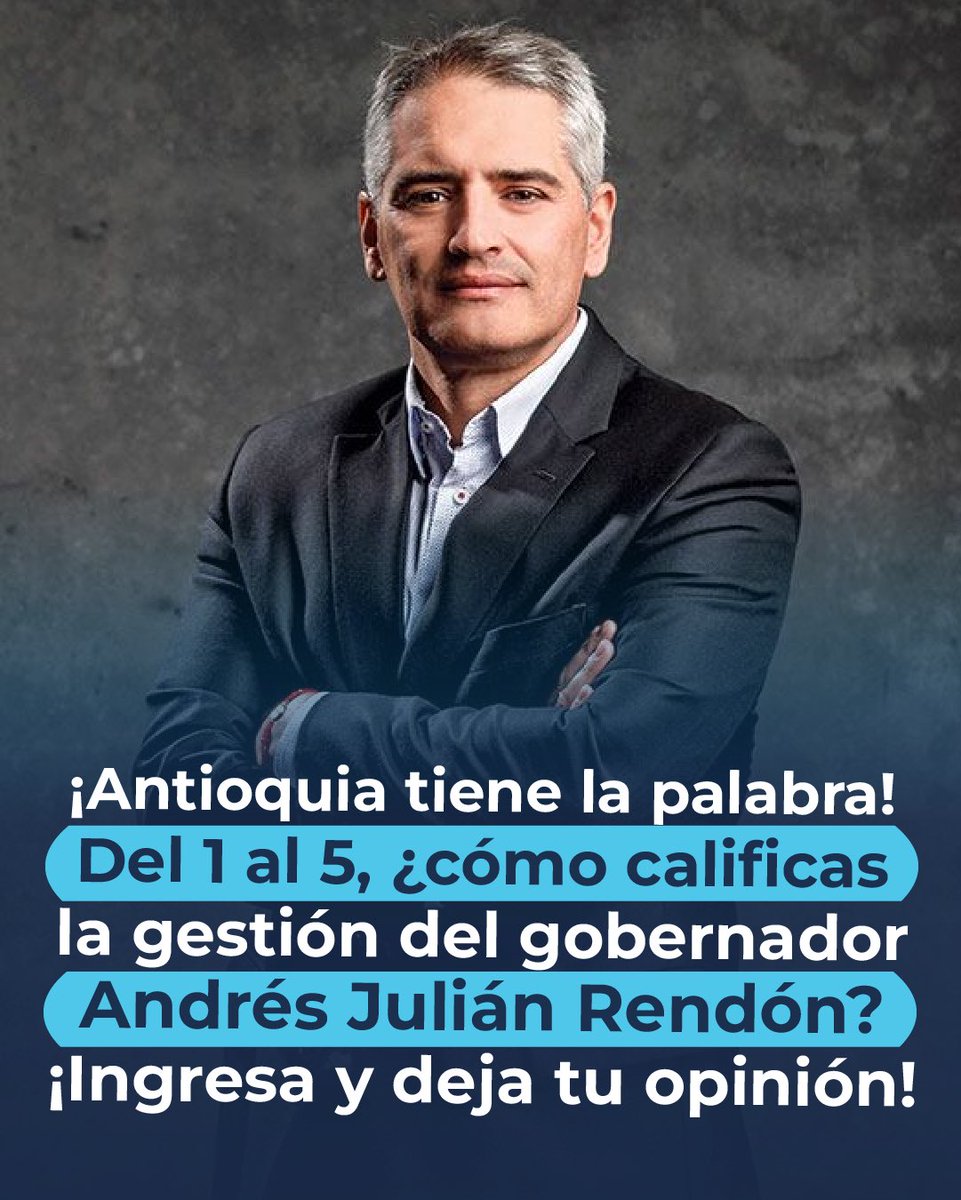 notired360's tweet photo. 📥 ¡Tu opinión es lo más importante!

¿Cómo calificas la gestión de Andrés Julián Rendón como gobernador de Antioquia?

💬 ¡Vota y cuéntanos por qué!

5. 🟢 Excelente e inmejorable.
3. 🟡 Regular, puede mejorar.
1. 🔴 Mala, no la apruebo. https://t.co/RmZLft8GXx