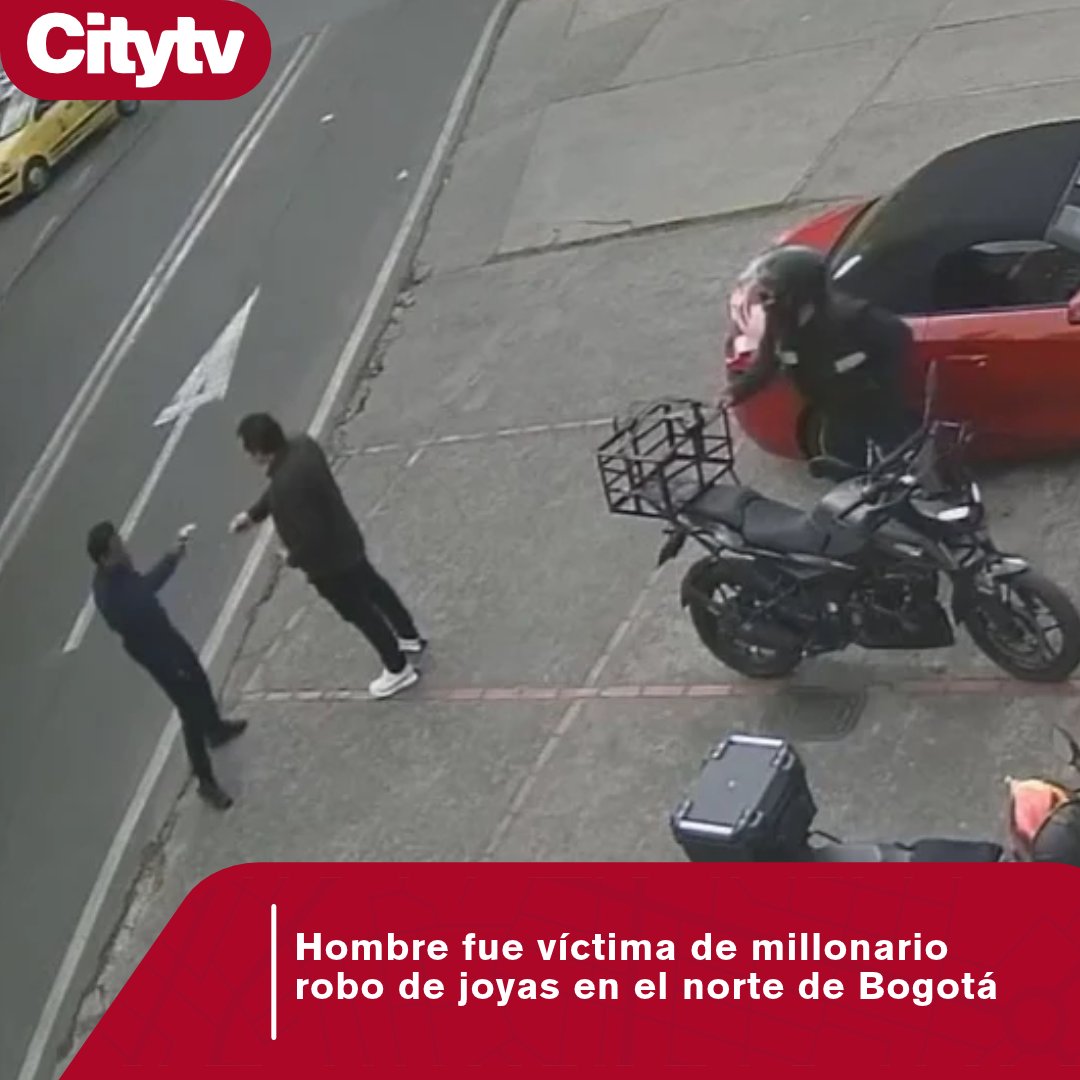 Citytv's tweet photo. #Seguridad | 🚨En apenas 20 segundos, los sujetos le robaron joyas avaluadas en cerca de $48 millones y realizaron un disparo para intimidarlo. Más detalles ➡️ https://t.co/WRKJP36m11 https://t.co/csl5z9lWtI