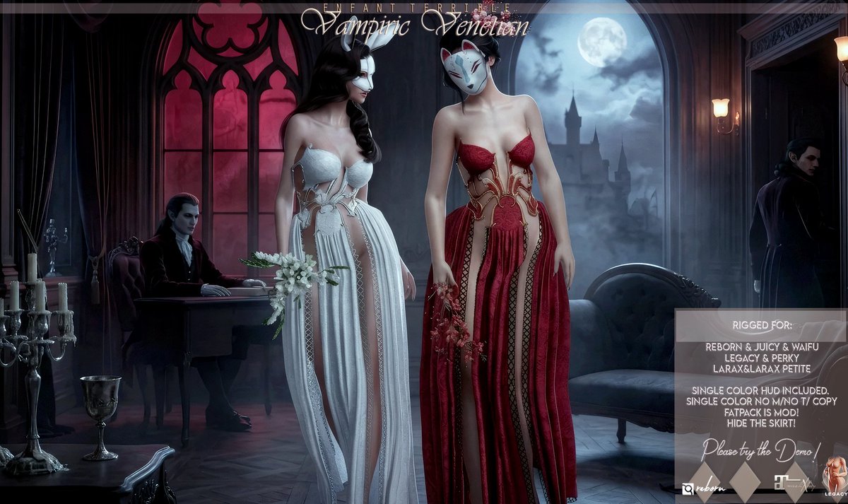 BeautyEbody's tweet photo. Hey eBodyBabes! ❤
Brand: Enfant Terrible
Item: Vampiric Venetian
Original Post:
https://t.co/BsJMvwhFlJ
Taxi:
https://t.co/PPpEyB1Kjs
#secondlife #enfantterriblesl #secondliferoleplay #ebodyreborn https://t.co/SuB7eghnuN