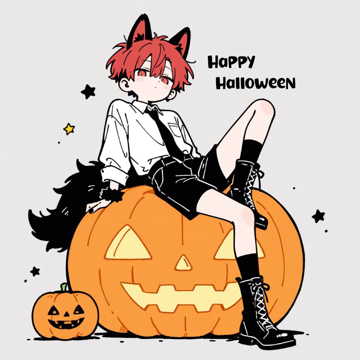ebinekoBomber's tweet photo. 🐺🎃🍭♥️
 #四飼AIイラスト https://t.co/loSLxrFiGt