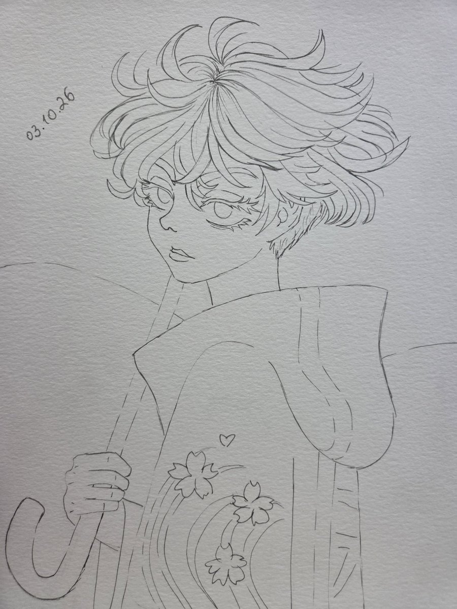 ceciscribbles's tweet photo. I'll shamelessly leave the painting for tomorrow because I don't like to do watercolor at night. My brother came over and I had to stop drawing 🥱

Anyway, tokyo revengers Senju panel redraw for today https://t.co/qdHMp9noB1