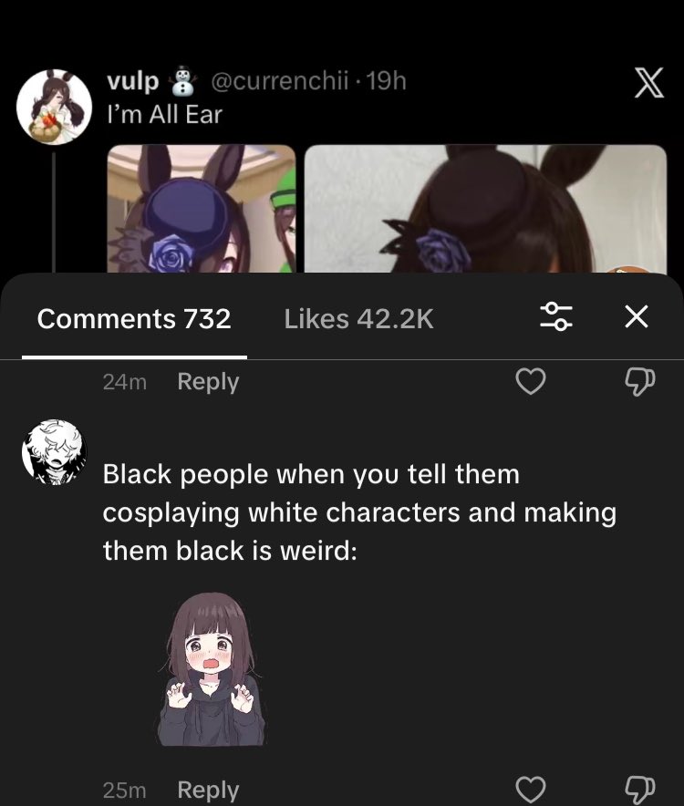 currenchii's tweet photo. Sorry guys I genuinely forgot my skin color Was supposed to change when I put the cosplay on I’ll do better https://t.co/fSguM9v0te