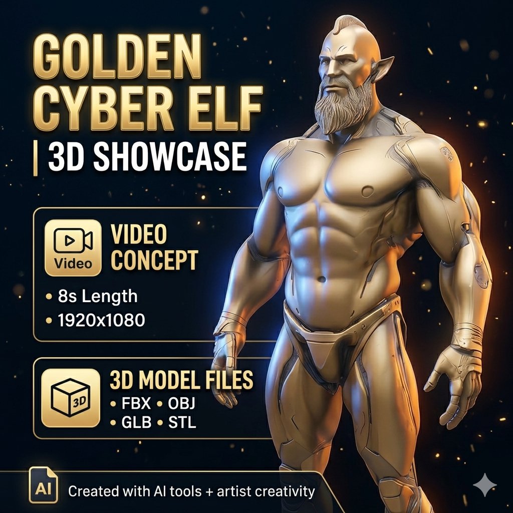 anyinfo69's tweet photo. Golden Cyber Elf 3D Character Model &amp; Cinematic Showcase
https://t.co/09XMBuX1Ky

#GoldenCyberElf #3Dcharactermodel #scifielf #cyberpunkfantasywarrior #cinematicshowcasevideo #1080panimation #3Dmodeling #FBX #OBJ #GLB #STL #digitalart #AIassisteddesign #futuristiccharacterdesign https://t.co/qcwoS4AW29