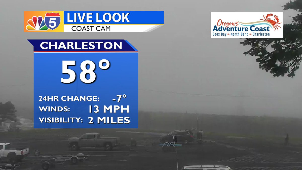 KOBITV's tweet photo. There's some serious fog at the coast right now! Take a look at our live cam from the Charleston harbor.

Drivers should be aware that visibility may be severely limited. Those traveling through fog should remember to use low beams, slow down, and turn off cruise control. https://t.co/Msl8acsjdM