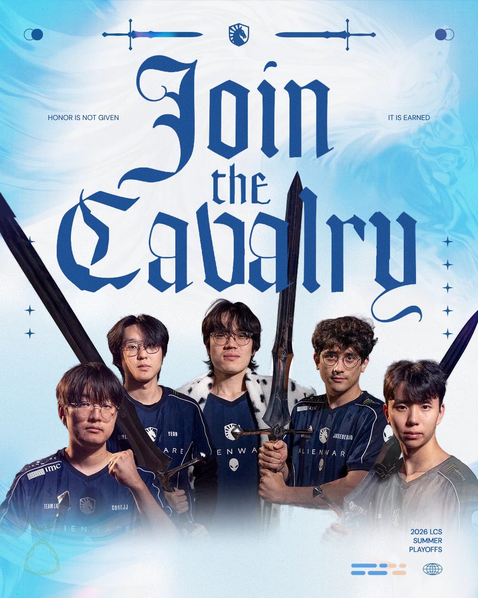 TeamLiquidLoL's tweet photo. Join the Cavalry. 

Tomorrow vs Lyon in LCS Summer Finals https://t.co/UfwTTNuGFv