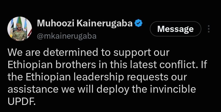 Timuharun82's tweet photo. Thank you General @mkainerugaba and the #UPDF for your unwavering brotherhood and support for #Ethiopia! 🇪🇹🇺🇬 https://t.co/unhqVIZUVG