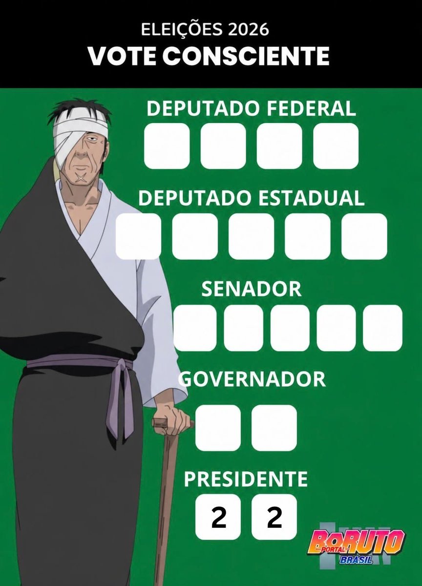 portalborutobr's tweet photo. 🚨ELEIÇÕES 2026🚨

Elaboramos duas colinhas para nenhum shinobi esquecer os números de seus respectivos votos.

Vote consciente! https://t.co/m8mr2CzzL3