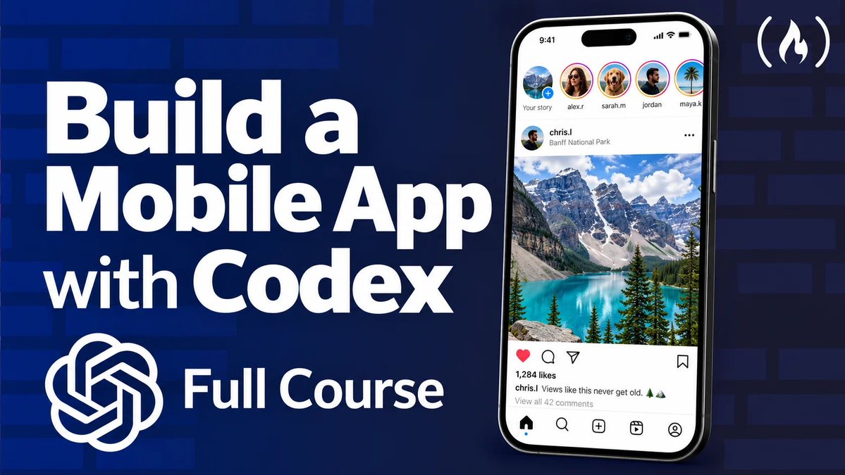 freeCodeCamp's tweet photo. If you're using AI tools to build mobile apps, you'll still need to plan, work on the backend, test, + deploy before shipping.

In this course, you'll build and publish a full-stack social app with Expo and React Native.

You'll use Convex, Clerk, Sentry, and AI coding tools to take it from idea to App Store. 

https://t.co/pf9ExCGMi8