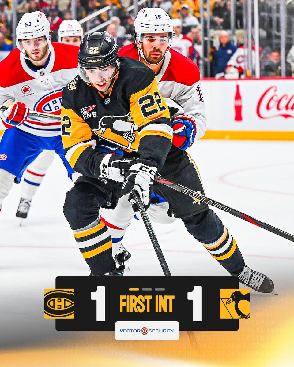 penguins's tweet photo. Tied after 20. https://t.co/2E8VK5ur0l