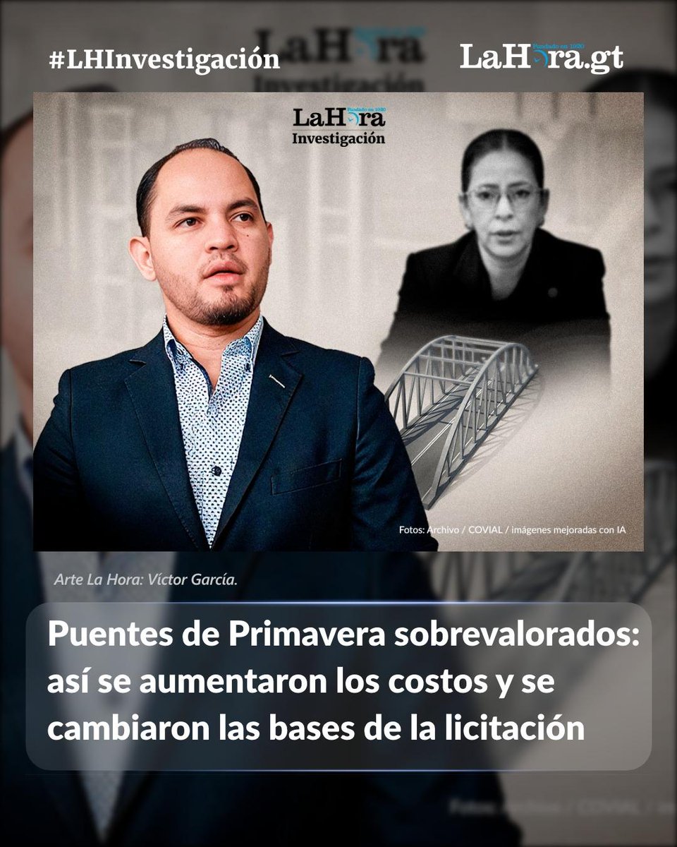 lahoragt's tweet photo. #LHPuentesdePrimavera | Técnicos de la DGC habían determinado precios que sumados representaban Q89 millones menos, pero el principal asesor de la ministra, Norma Zea, les habría dicho que no se metieran con los precios, según el relato de diversas fuentes. Esto ocurrió ✍🏻

📌 Aquí la investigación completa ➡️ https://t.co/1tmHmRHJ2Y