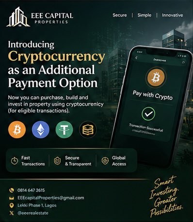EEERealEstate's tweet photo. Introducing Cryptocurrency into Real Estate https://t.co/IxCtnQNhql