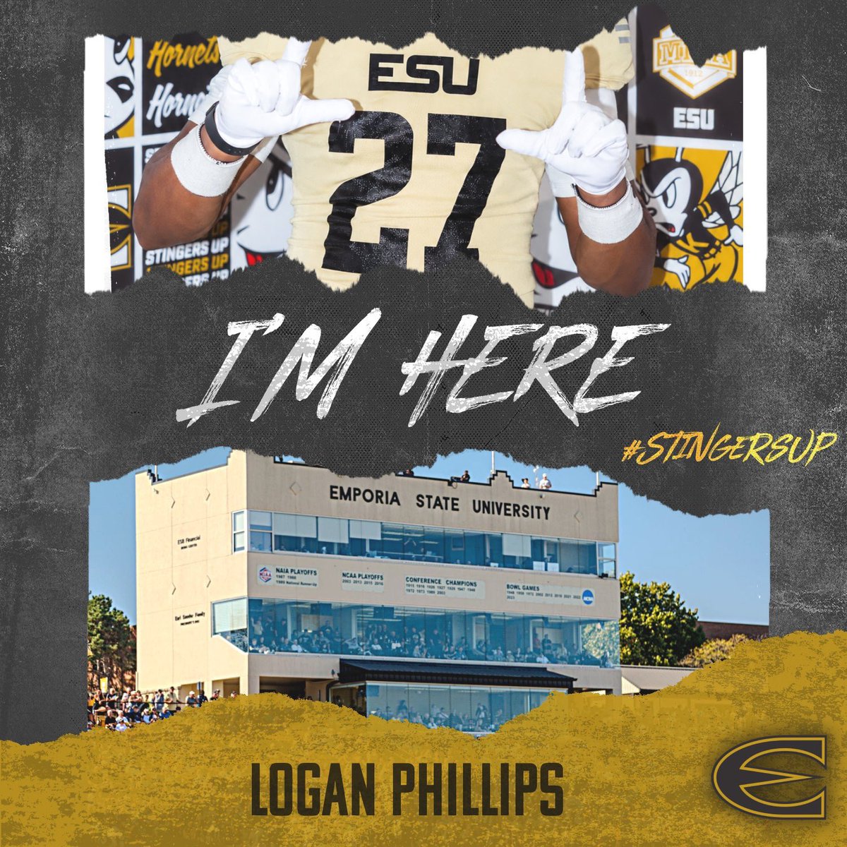 Loganp_2027's tweet photo. Had a great time on campus today at @esuhornetsfb The atmosphere was insane and they ultimately got the job done with a 34-22 victory against Missouri Western! Can’t wait to be back! #Stingersup @BCBobcatsFB @Coach_Boogaard @CoachCash1 @CoachBStone_ https://t.co/9LSuYtIpox