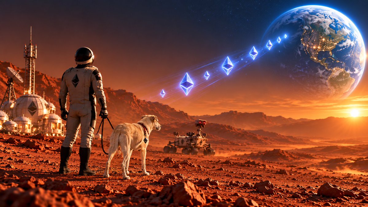 Weithedog's tweet photo. The year is 2041.
You’re on Mars.
Your family is back on Earth.
Curiosity has turned hostile.
You send them $ETH while your immortal dog Wei keeps watch.
That was the prophecy.

Now $WEI sends ETH to you. 
Hold $WEI. Earn $ETH. https://t.co/kYIVj0FdkL