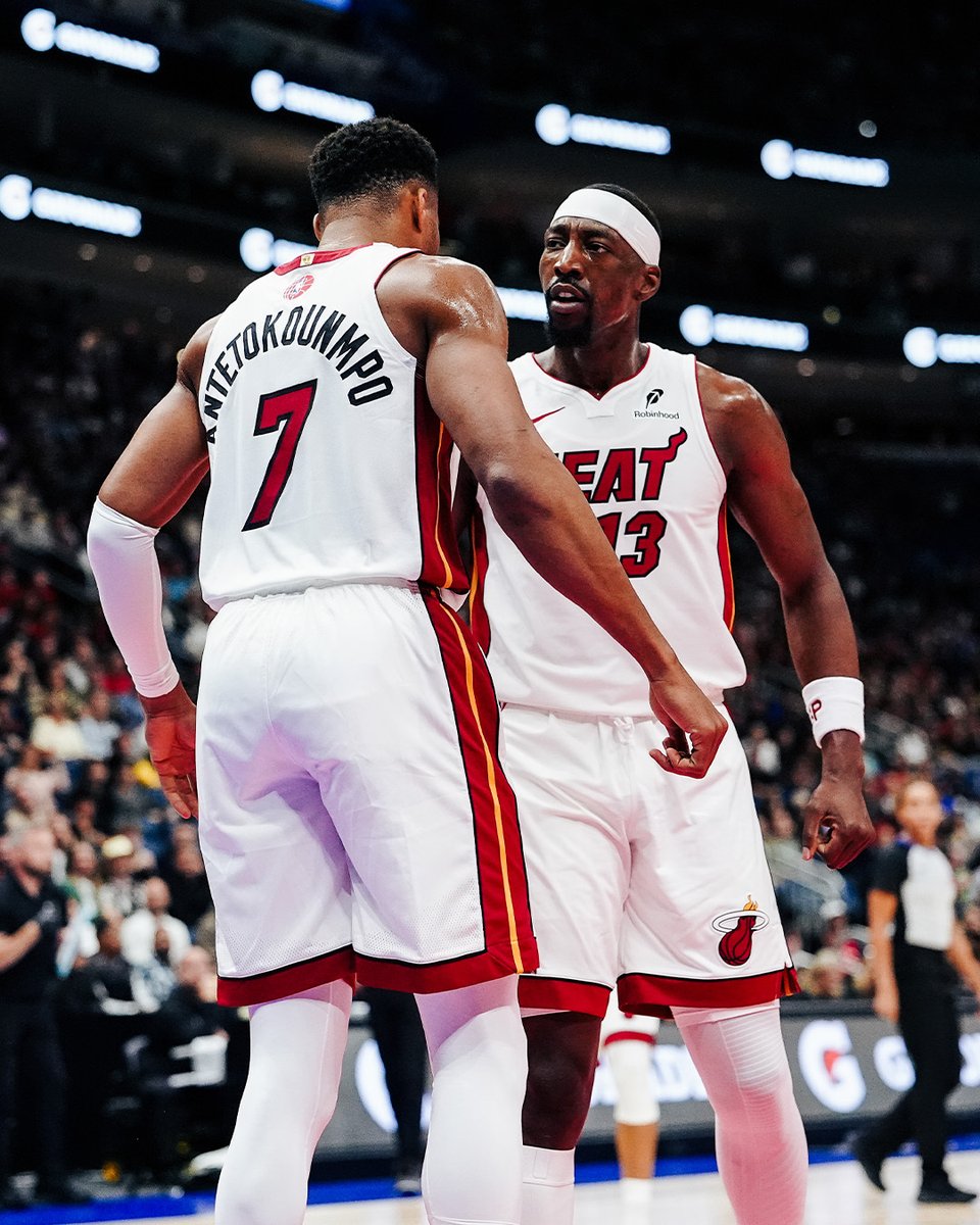 MiamiHEAT's tweet photo. This duo 😈 https://t.co/A0iVB6mlPv