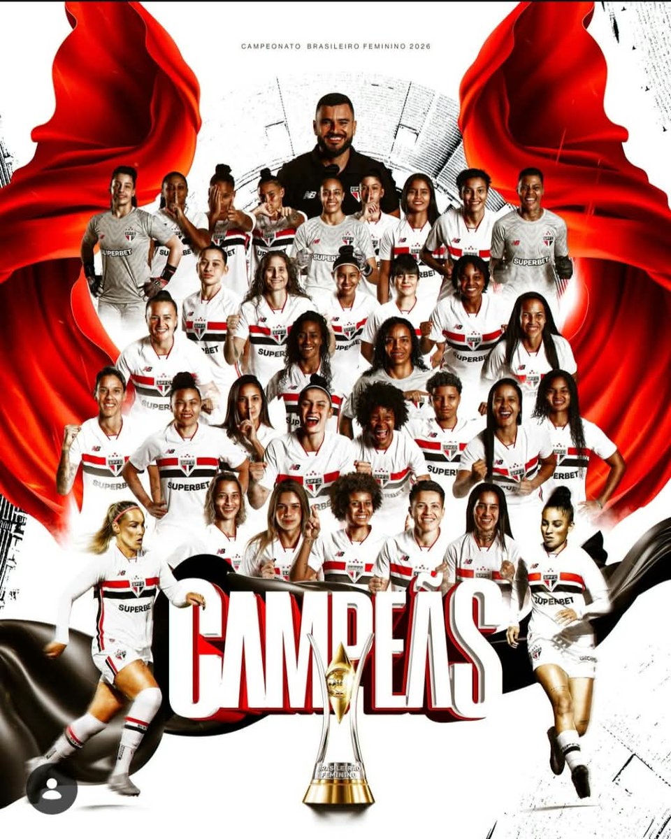 FrenteSPFC's tweet photo. Apesar das gestões temerárias do deposto Julio Casares e do atual presidente Harry Massis, o futebol feminino conquistou o Campeonato Brasileiro. 

Diante de 50 mil são-paulinos e são-paulinas, o time demonstrou vontade, raça e honrou o manto sagrado com essa grande conquista. 

Parabéns a todo o elenco, à comissão técnica e ao departamento de futebol feminino! 

O único campeão de tudo leva mais um troféu para o Memorial!

#ForaRafinha #ForaMassis #ForaBelmonte #ForaOlten #Desratização #FrenteDemocrática #FrenteDemocraticaEmDefesaDoSPFC #DiretasJáSPFC #SeparaSãoPauloFC #SaoPauloFC #Tricolor #Eleições2026