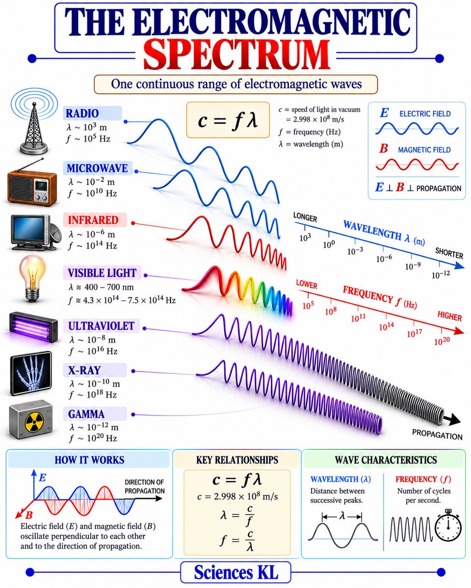 SciencesKL's tweet photo. The Electromagnetic Spectrum 
#physics https://t.co/WkIRoQMtj2