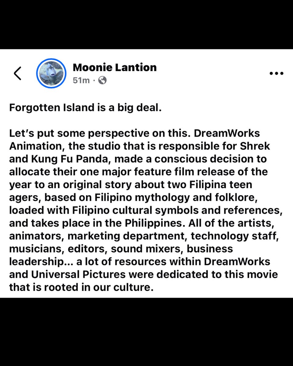 emilylawsin's tweet photo. AN OPEN LETTER TO FILIPINOS (&amp; everyone really) by Moonie Lantion Moonie Lantion about Dreamworks’ #ForgottenIsland Movie.
➡️
P.S. I loved this film! It is beautifully animated, well-researched, rooted in Filipino culture &amp; mythology.
GO SEE IT! Take all your fam and friends!➡️ https://t.co/6Nj3DdHSG3