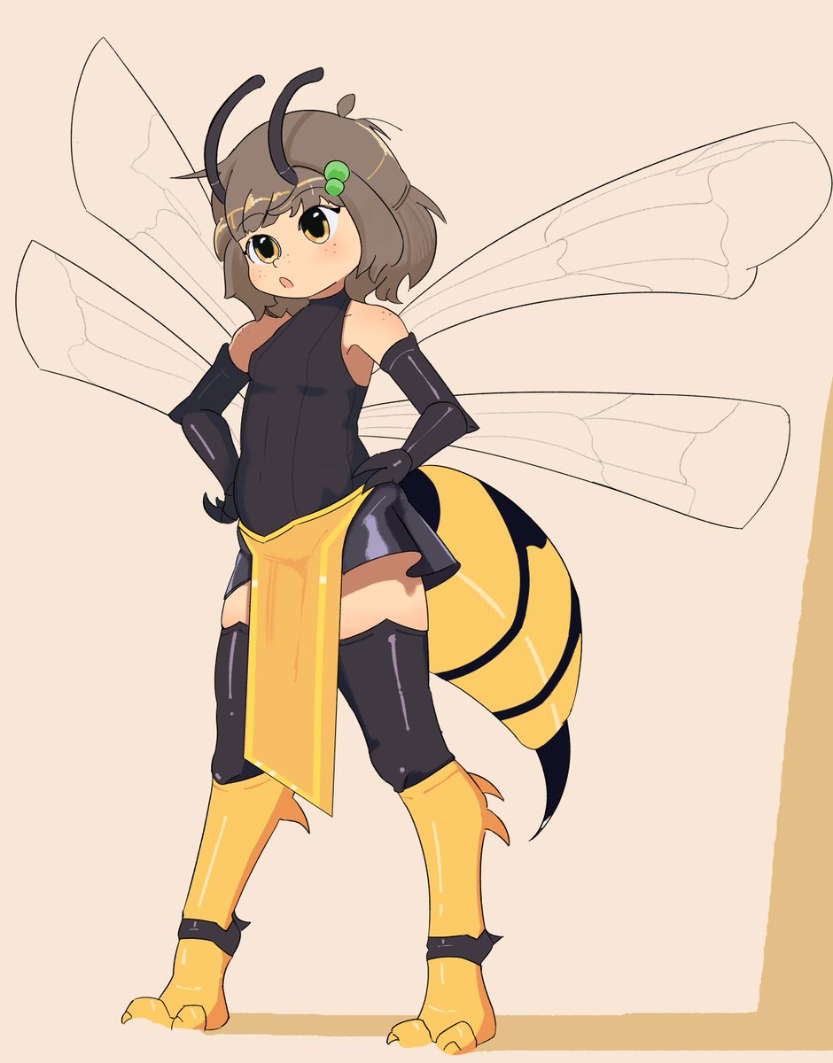 IllustStartling's tweet photo. Day 2: Be...Wasp??? I know Lily is the bee keeping sort but I feel like she's also talked about the importance of wasps in the environment before. That was the entire thought I had before I drew this.  
#lilyhoptober #lilyartkins https://t.co/5VtxGVYqCs