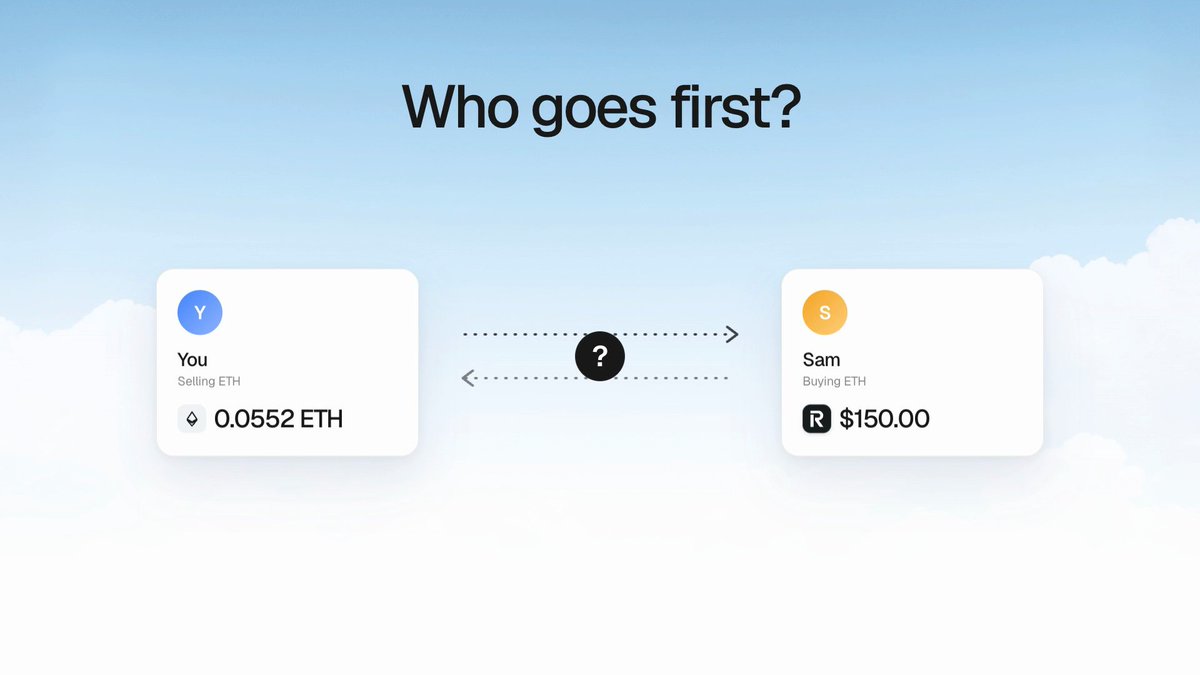 Handoffcrypto's tweet photo. on handoff the ETH waits in an on-chain escrow until your money lands. nobody has to trust anybody. https://t.co/piqG99ecCn