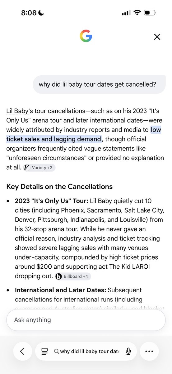 EazyR1567's tweet photo. @geecbfw4pf @daemon4KT @NopeeeeeeeeeJk Nobody cares about Bought streams and bundled sales. We see who the true superstars are when it’s Tour time. https://t.co/AwxmIpowjN