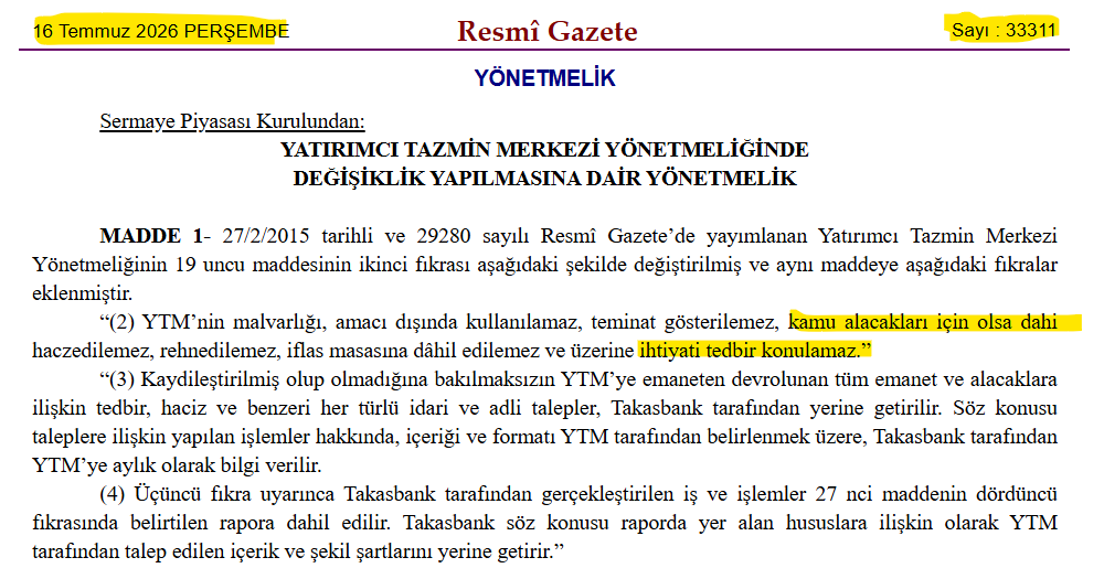 Liyo_Yonmi's tweet photo. Boşuna beklemeyin Fon paralarını vermeyecekler..  
Fon skandalından 2 ay önce yönetmeliği değiştirip önlem almışlar. 
SPK, konuyla ilgili 19. maddenin 2. fıkrasını değiştirerek paraları geri ödememek için önlemini almış..
Demek ki önceden biliyorlardı patlayacağını..
Kaynak isteyenler için resmi gazete linkini bırakıyorum👇
https://t.co/vmKjPk9370