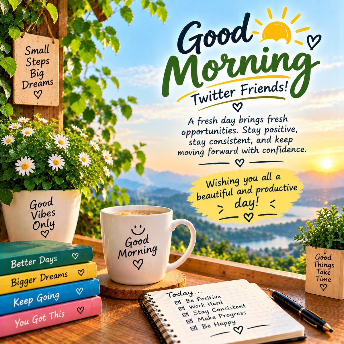 olivia_nora1's tweet photo. Gm Twitter friends! ☀️✨

A fresh morning means a fresh chance to learn, grow, and move closer to our goals. Stay positive, stay consistent, and make today count.💚

Wishing you all a beautiful and productive day!🤝

#GoodMorning #TwitterFriends #StayPositive #KeepGrowing https://t.co/JQCKZJyBtE