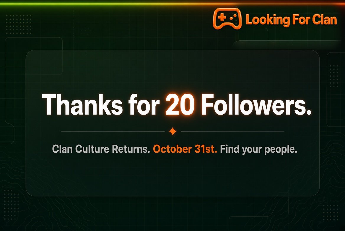 LookingForClanX's tweet photo. 20 of you already get it. Clan culture returns October 31st. Find your people at https://t.co/xbbNprOGwa https://t.co/GTsVYVkXnc