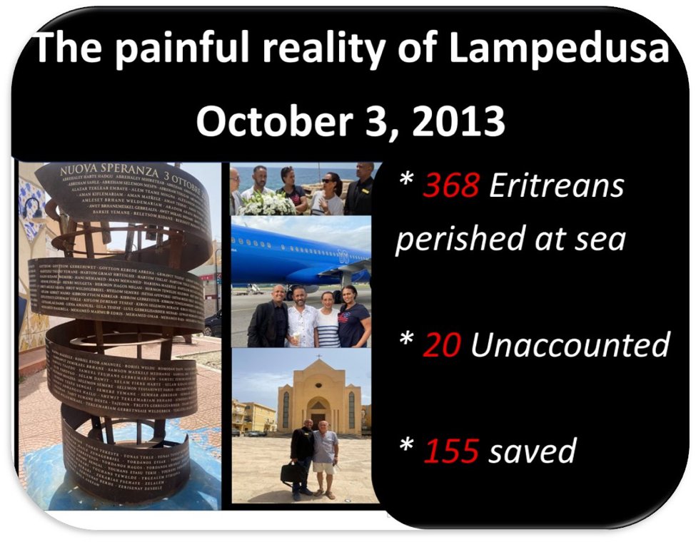TsehayeAwet's tweet photo. Many Eritreans risk everything to escape the authoritarian system in Eritrea. The tragedy of Lampedusa is a painful reminder of the human cost of that journey. 

They are not forgotten. One day they will come home for a proper burial. Burial &amp; closure are a must! https://t.co/Ytr33UZfQD