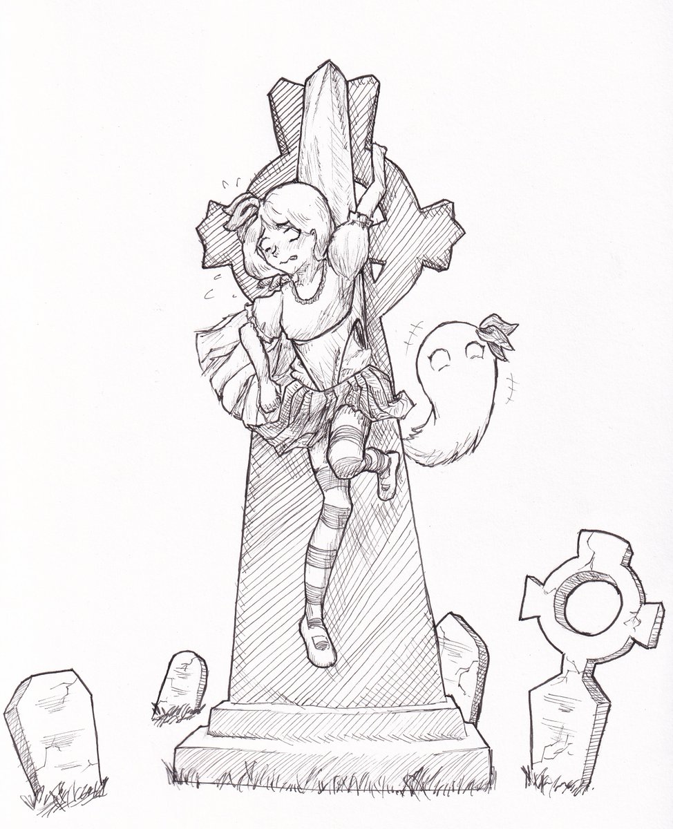 AFunkyF's tweet photo. Inktober 3: Graveyard https://t.co/os68wXzSg4