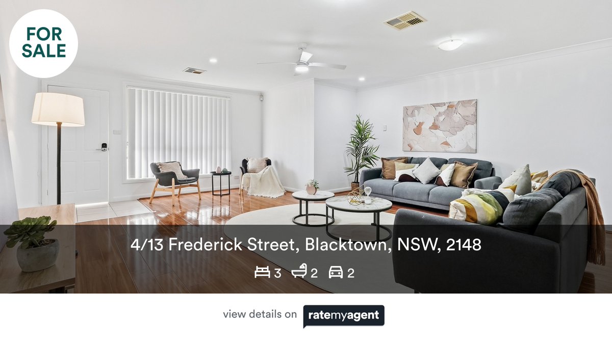 Deepak_Bangarh's tweet photo. 🛌 3 🛀 2 🚘 2
📍 4/13 Frederick Street, Blacktown, NSW, 2148

Our agent’s latest listing on #RateMyAgent

https://t.co/W0byCICBZg

...
#ratemyagent #realestate #DKB_Real_Estate https://t.co/wcALcsjZYc