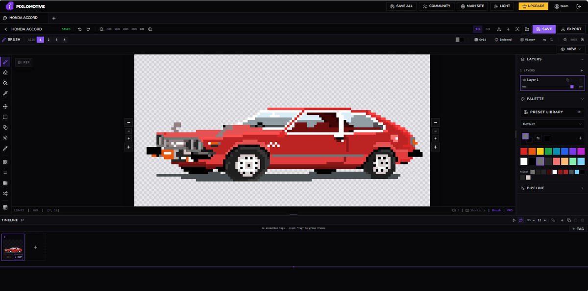 Neuorix's tweet photo. Honda Accord I had in high school I drew in pixel art with https://t.co/bVON2R1MOG took about 4-5 hours ! #pixelart #pixelartdrawingtool #freedrawingapp #pixelartcar #cars #carart #pixelarttools #art #drawing #pixeldrawing #pixelartapp #pixelarttoolfree https://t.co/ogViP3gTg5