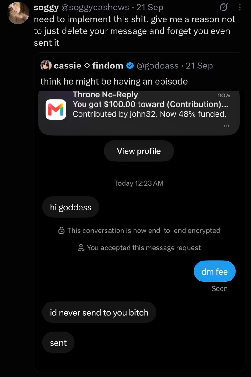 BIGLUXU's tweet photo. and you the type too beg for money instead of turning dms off, dont u literally have a bf, weirdo bitch ✌😭 https://t.co/mdnazMqgIq