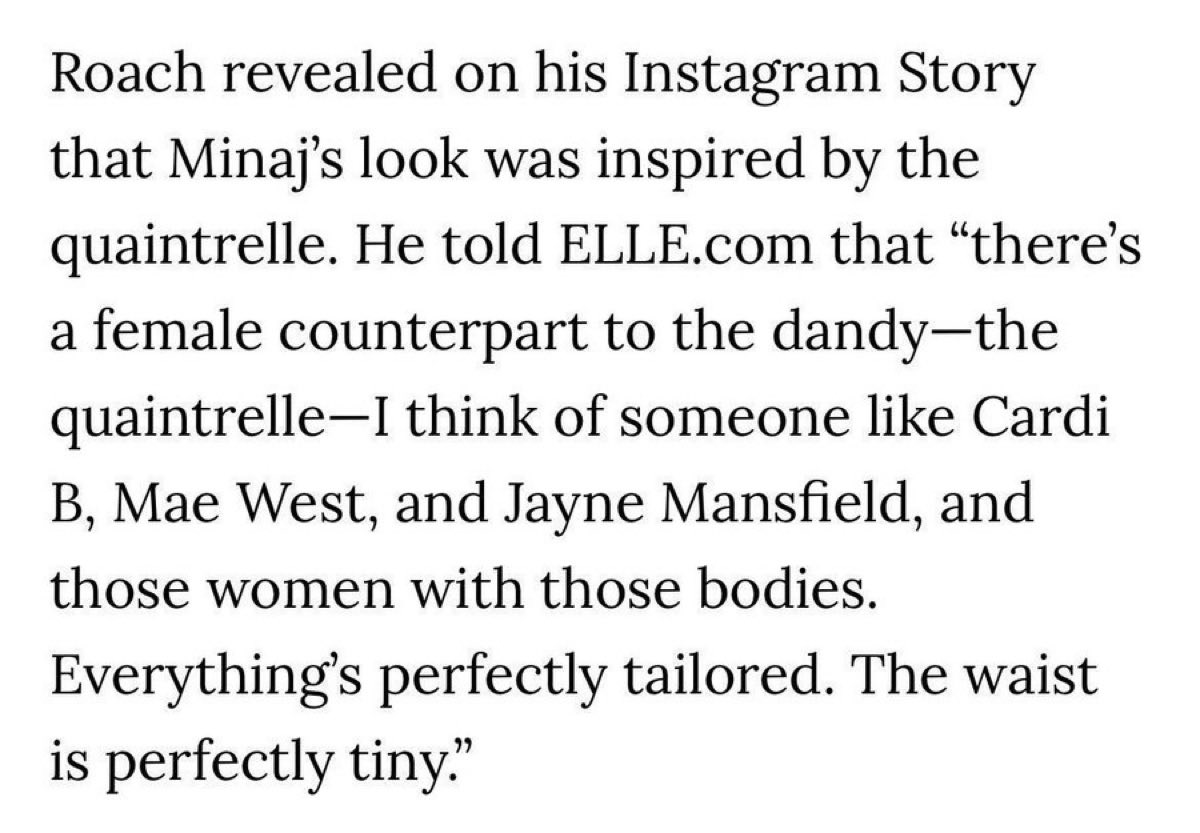 SKWTFFF's tweet photo. law roach said that Cardi was one of the inspirations when it came to choosing and designing Nicki’s look LMAO https://t.co/iEjLzyxv1A