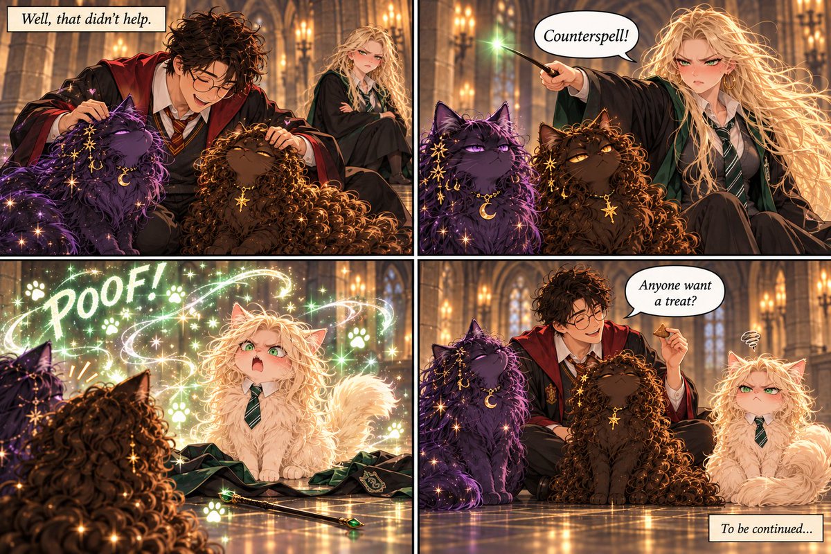 AquariaCelestia's tweet photo. A little Transfiguration practice for #Caturday

#Malfoid #CaturdayEve
#HarryPotter #DracoMalfoy #Transfiguration #Hogwarts https://t.co/9uFaHSdTwz