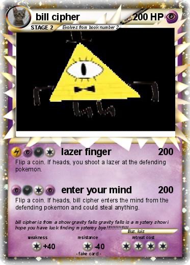 CipherIRLfeats's tweet photo. Some criminally underpowered Bill Cipher Pokemon cards https://t.co/kTHUvxwASg