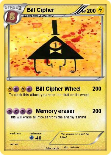 CipherIRLfeats's tweet photo. Some criminally underpowered Bill Cipher Pokemon cards https://t.co/kTHUvxwASg