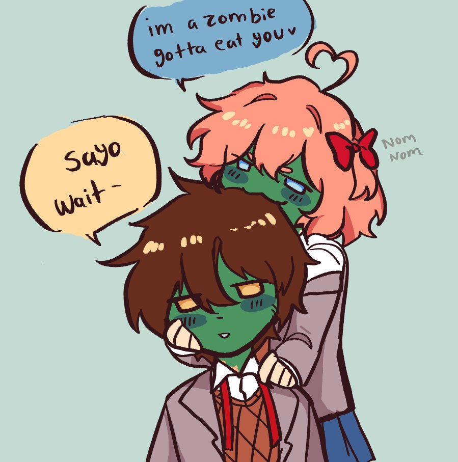 DailyMcSayo's tweet photo. Day 3: Zombies #DDLC https://t.co/8gBStExINy