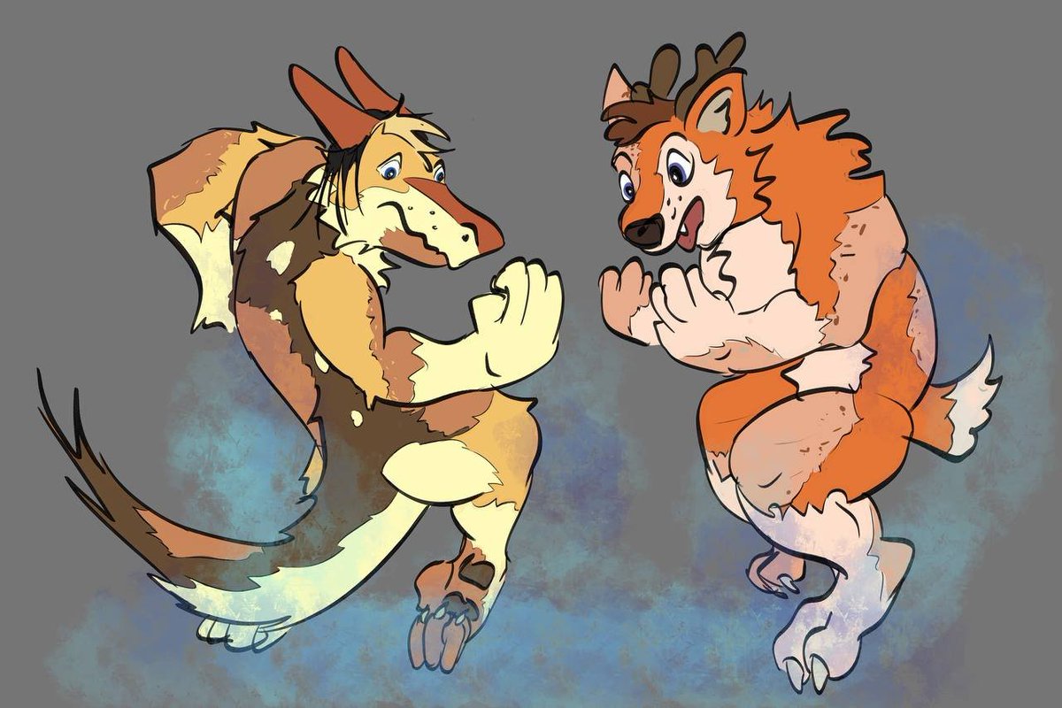 BirchDeerWolf's tweet photo. I forgot to post this yesterday. A quick species "exchange" drawing for #Octransfur day 2 https://t.co/HaMYBVv6n4