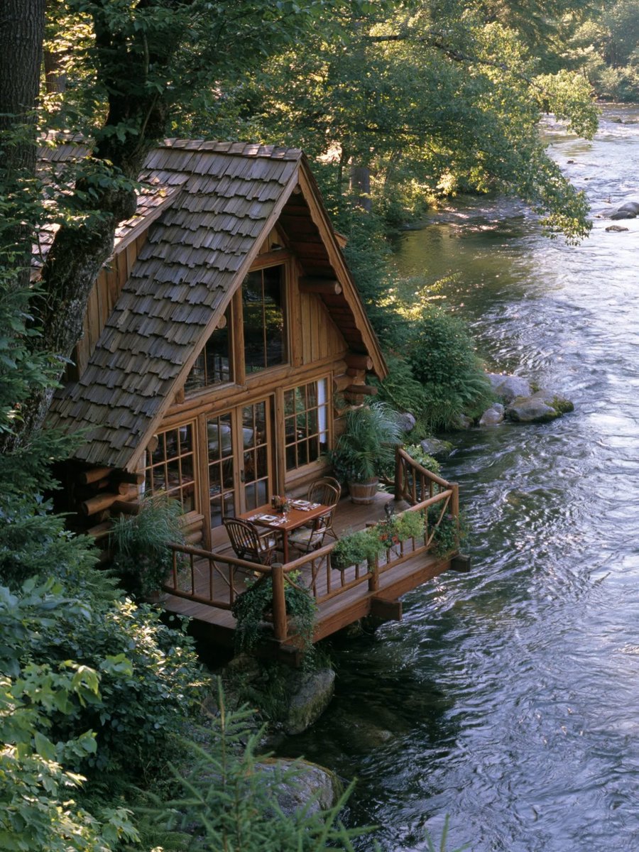 cabinsmountain's tweet photo. Imagine living here, waking up in the morning and jumping into the river for your morning shower. https://t.co/LTeGWTvlOO