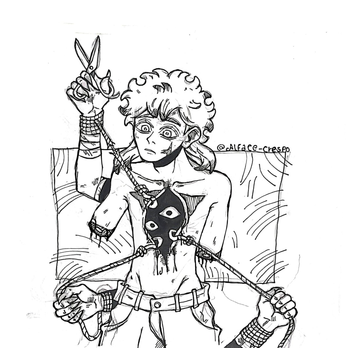 Alface_crespo's tweet photo. 3-curse

#gore #goretober2026 #tradicionalart #debujo https://t.co/rdALmDKb3u