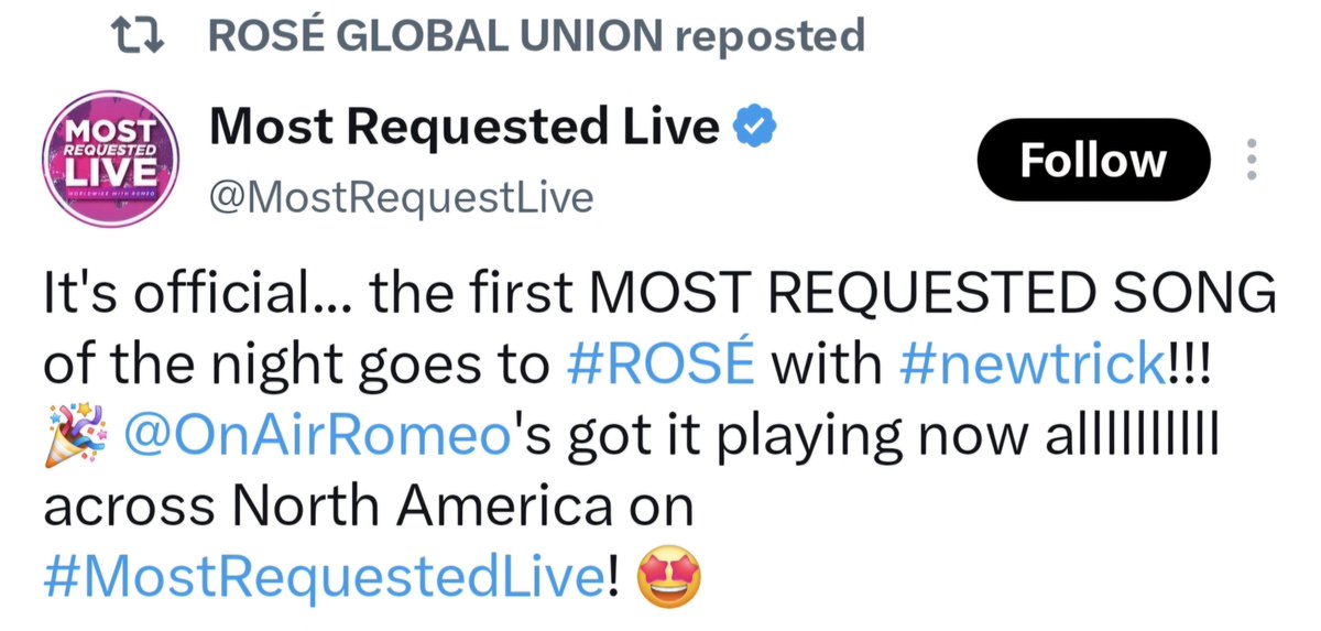 DrRickCantrell's tweet photo. Calling New Trick a flop because it doesn't match Rosé's K-pop numbers misses the point. She's taking a risk moving toward rock/pop-rock, and that means some K-pop fans may leave while she builds an audience that never cared about K-pop in the first place. Radio matters because it puts her music in front of those people. You don't make that shift overnight—you build the new audience while the music evolves.