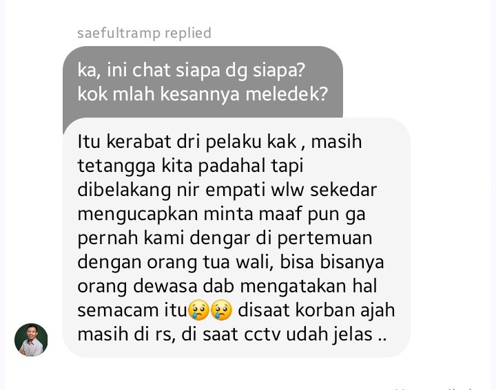 penganutsekte's tweet photo. Gimana anak-anaknya ga pada jadi pembully, orang orgtua dan keluarganya aja begini 🙂‍↔️💔🥀
Bukannya merasa bersalah, malah mau nambahin mukulin katanya 🤣 mank anjg sih 🖕

Sekarang gue yakin, jiwa pembully itu emang diturunkan oleh orangtua.
Ini salah satu contohnya! https://t.co/6OVeTvyDUb